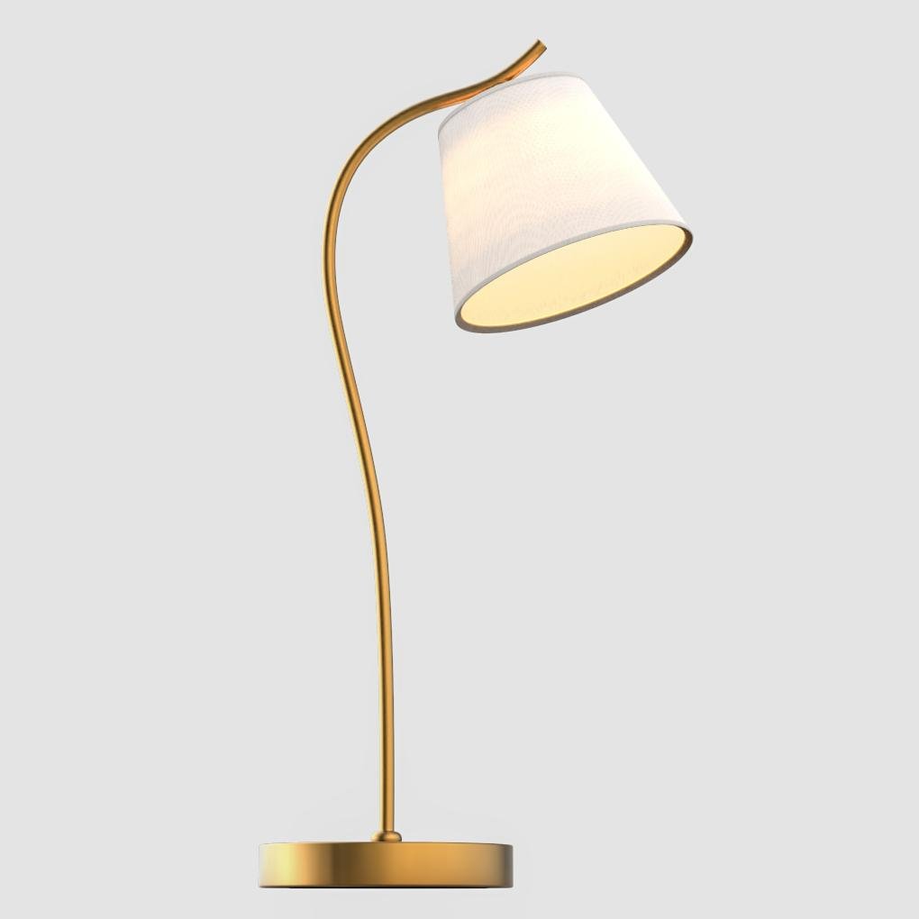 Metal Gooseneck Desk Lamp with Cone Fabric Shade for Bedside and Office Use