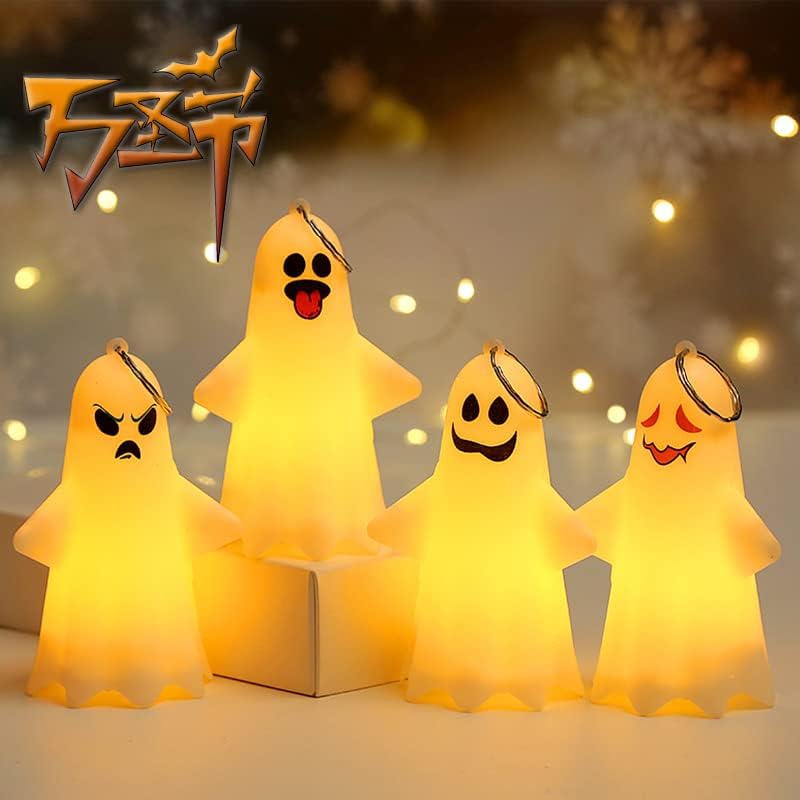 1pcs Ghost Light Decorative Hanging Ornaments for Halloween Glowing Ghosts for Halloween Resin Decorations,5.7 * 6.9 * 10.8cm (style1)
