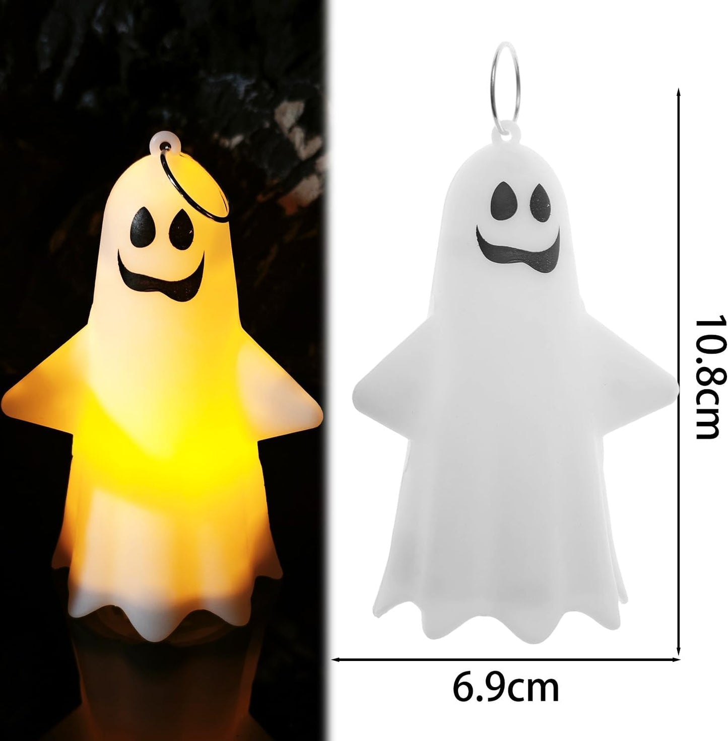 1pcs Ghost Light Decorative Hanging Ornaments for Halloween Glowing Ghosts for Halloween Resin Decorations,5.7 * 6.9 * 10.8cm (style1)