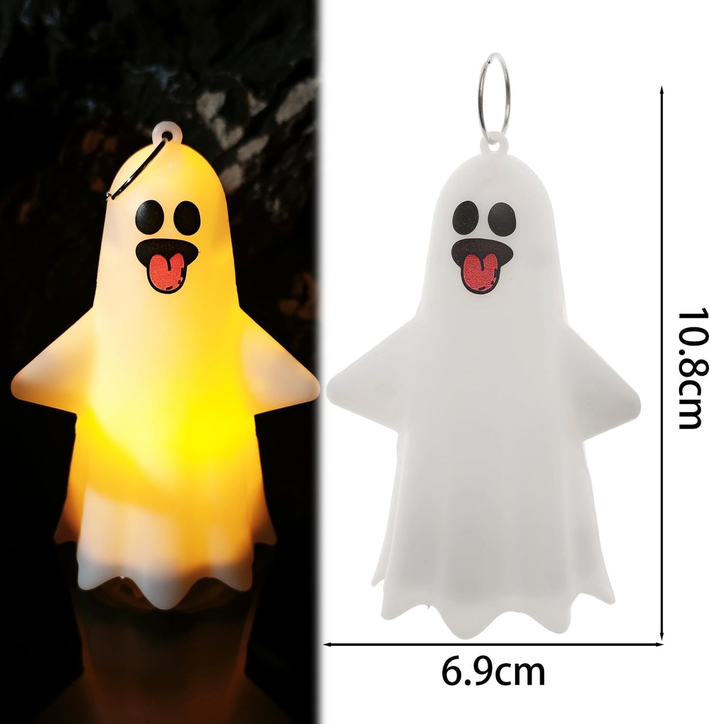 1pcs Ghost Light Decorative Hanging Ornaments for Halloween Glowing Ghosts for Halloween Resin Decorations,5.7 * 6.9 * 10.8cm (style1)