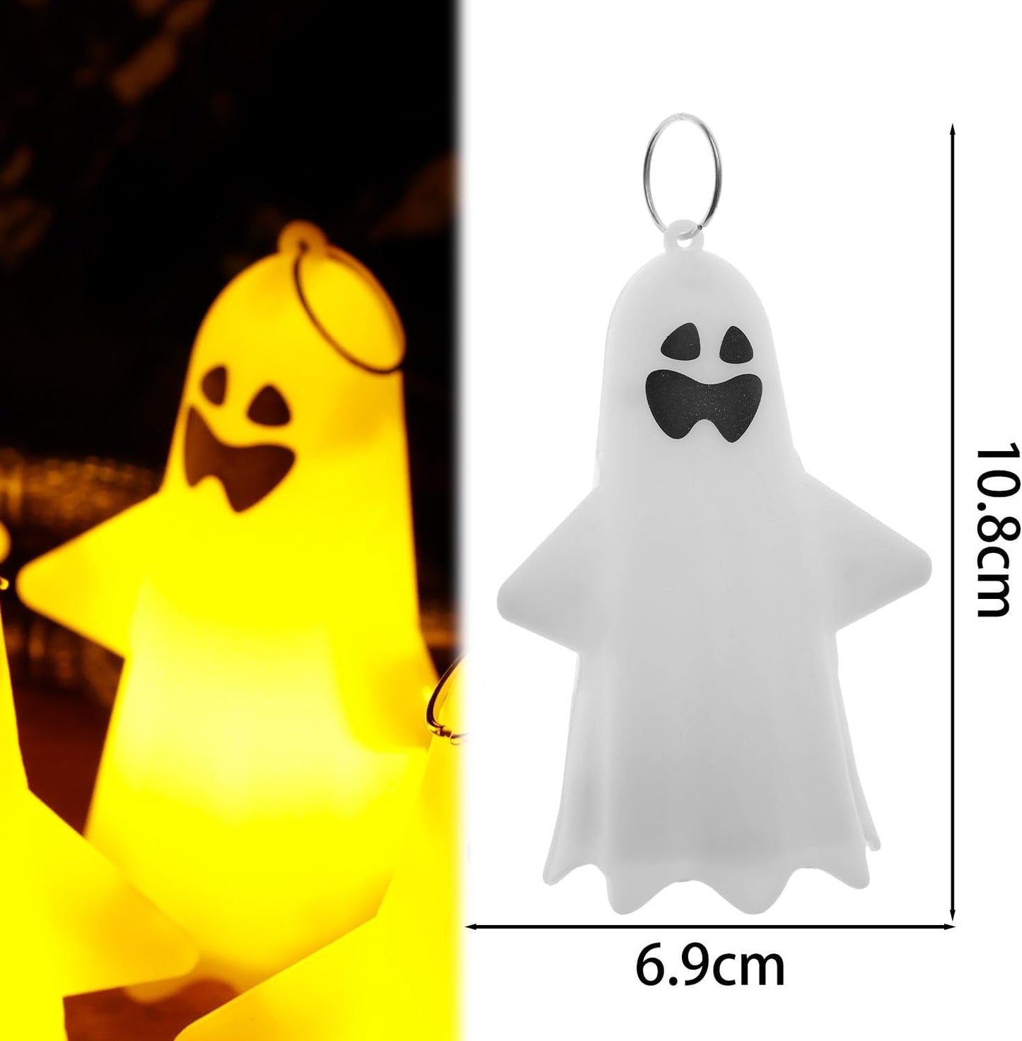 1pcs Ghost Light Decorative Hanging Ornaments for Halloween Glowing Ghosts for Halloween Resin Decorations,5.7 * 6.9 * 10.8cm (style1)