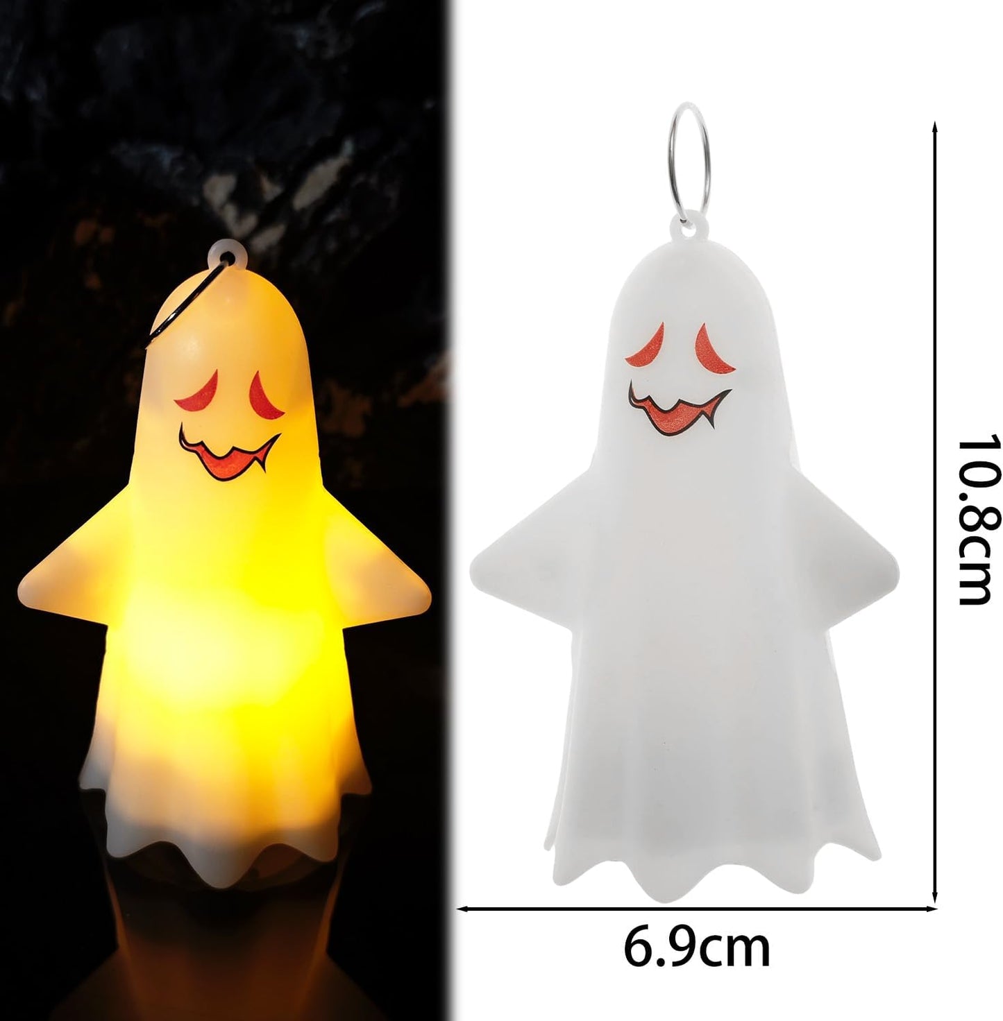 1pcs Ghost Light Decorative Hanging Ornaments for Halloween Glowing Ghosts for Halloween Resin Decorations,5.7 * 6.9 * 10.8cm (style1)