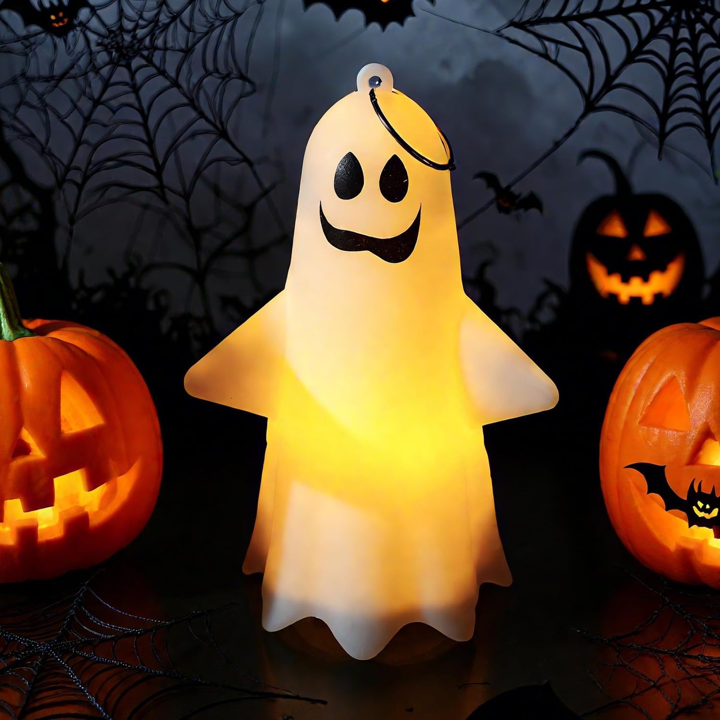 1pcs Ghost Light Decorative Hanging Ornaments for Halloween Glowing Ghosts for Halloween Resin Decorations,5.7 * 6.9 * 10.8cm (style1)